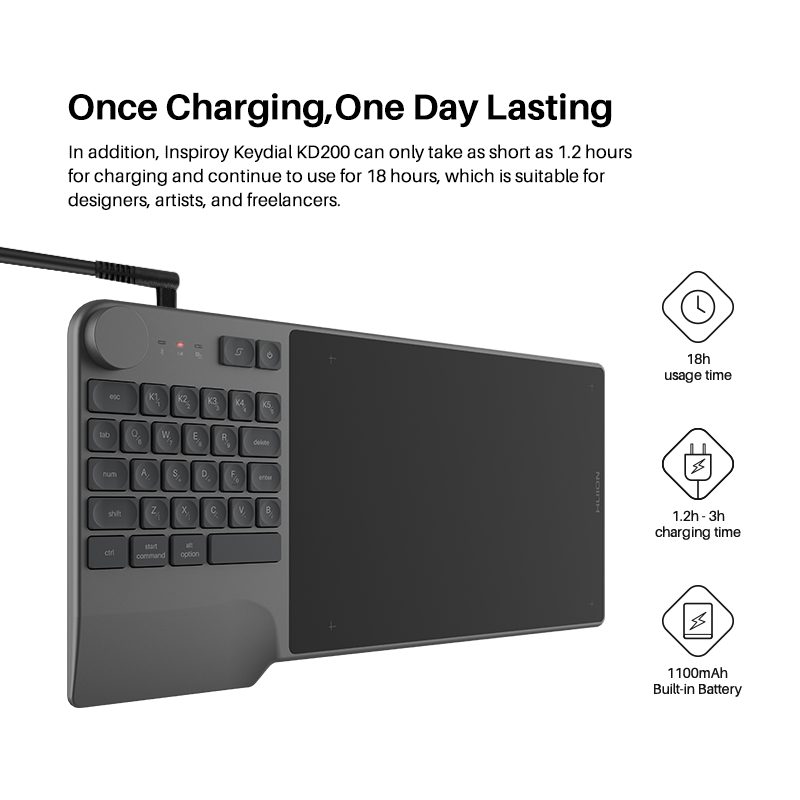 Huion KD200 Inspiroy Keydial W – обзор и цена Graphic Tablet Accessories