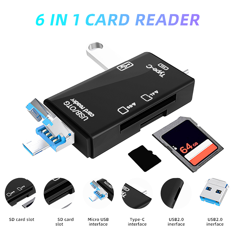 USB Type C Card Reader 6 in 1  – обзор и цена Tablet Accessories For Reading