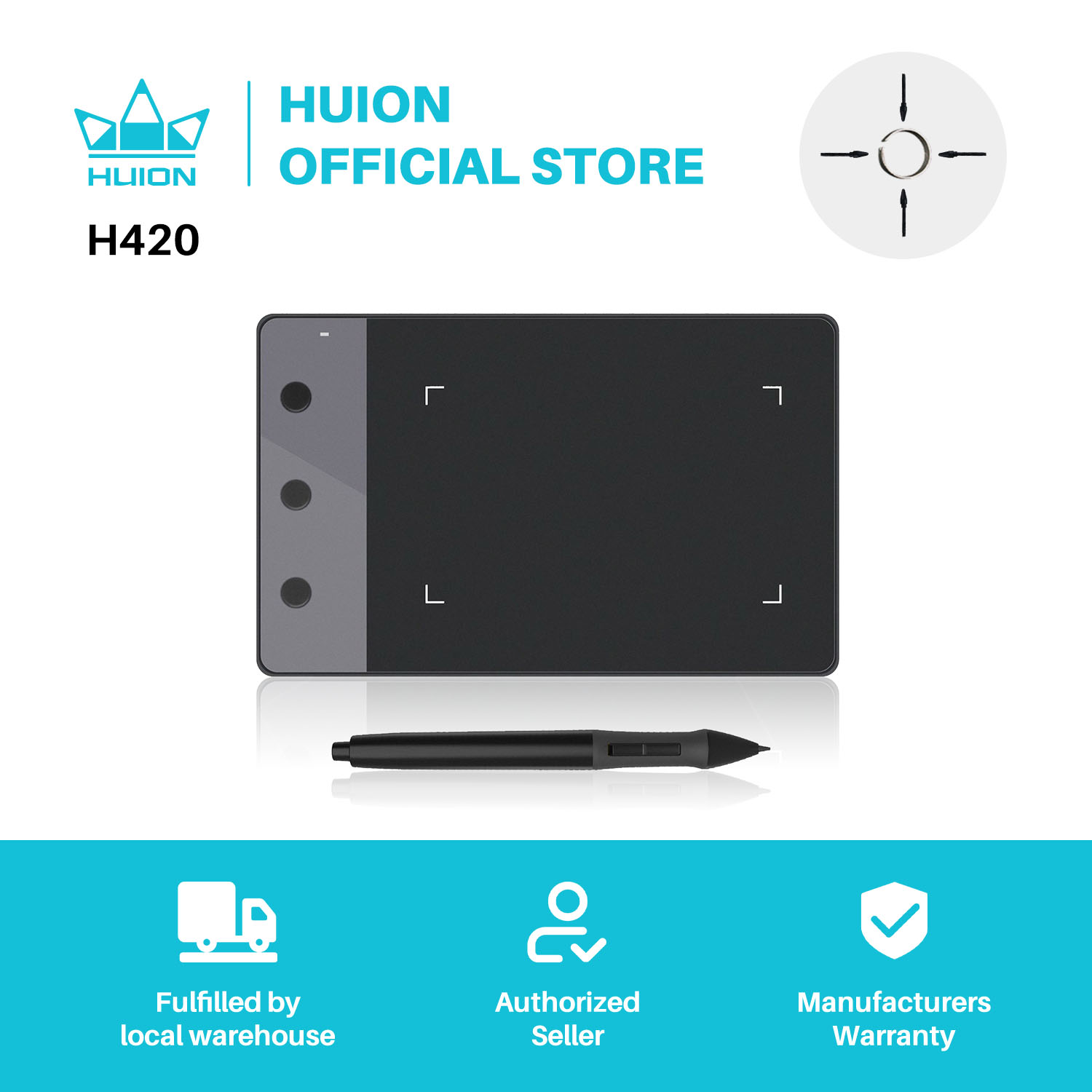 New HUION H420 Graphics Tablet – обзор и цена Graphic Tablet Accessories