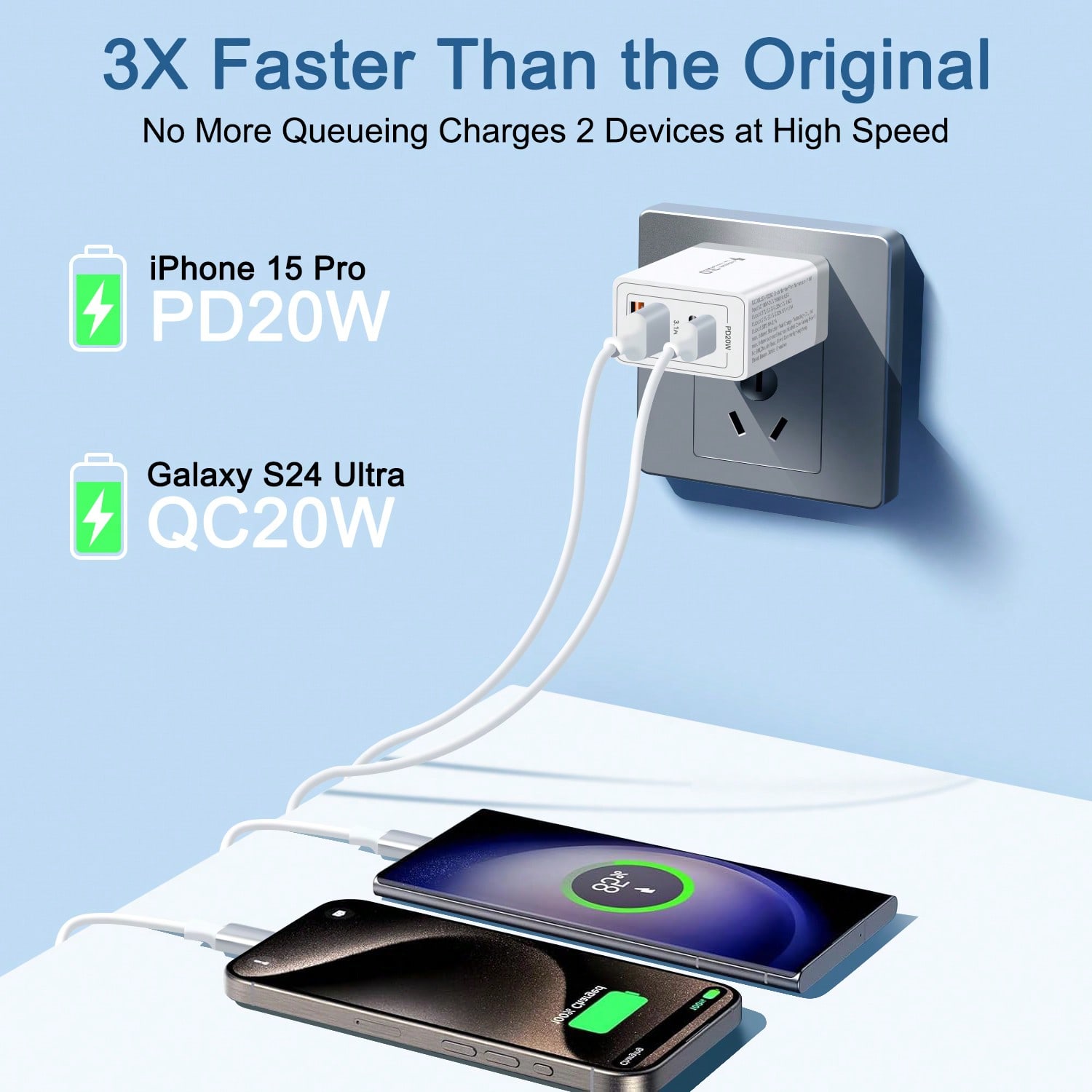 40W US Plug 4-Port 2A2C Wall C – обзор и цена Accessories For Tablet Users